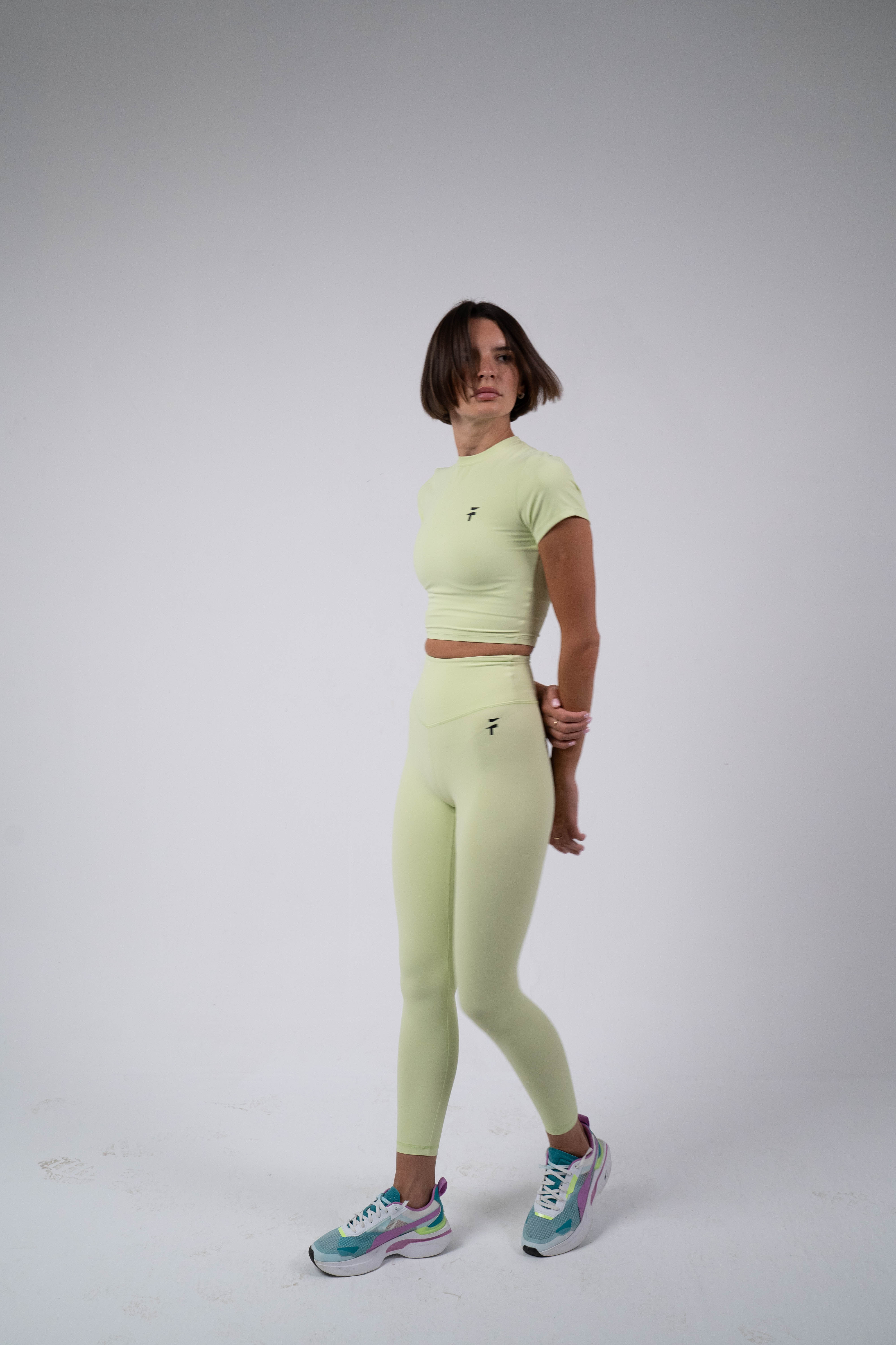 ULTRA SOFT ESSENTIAL CROP TOP - Lime Twist - FIT TRIBE