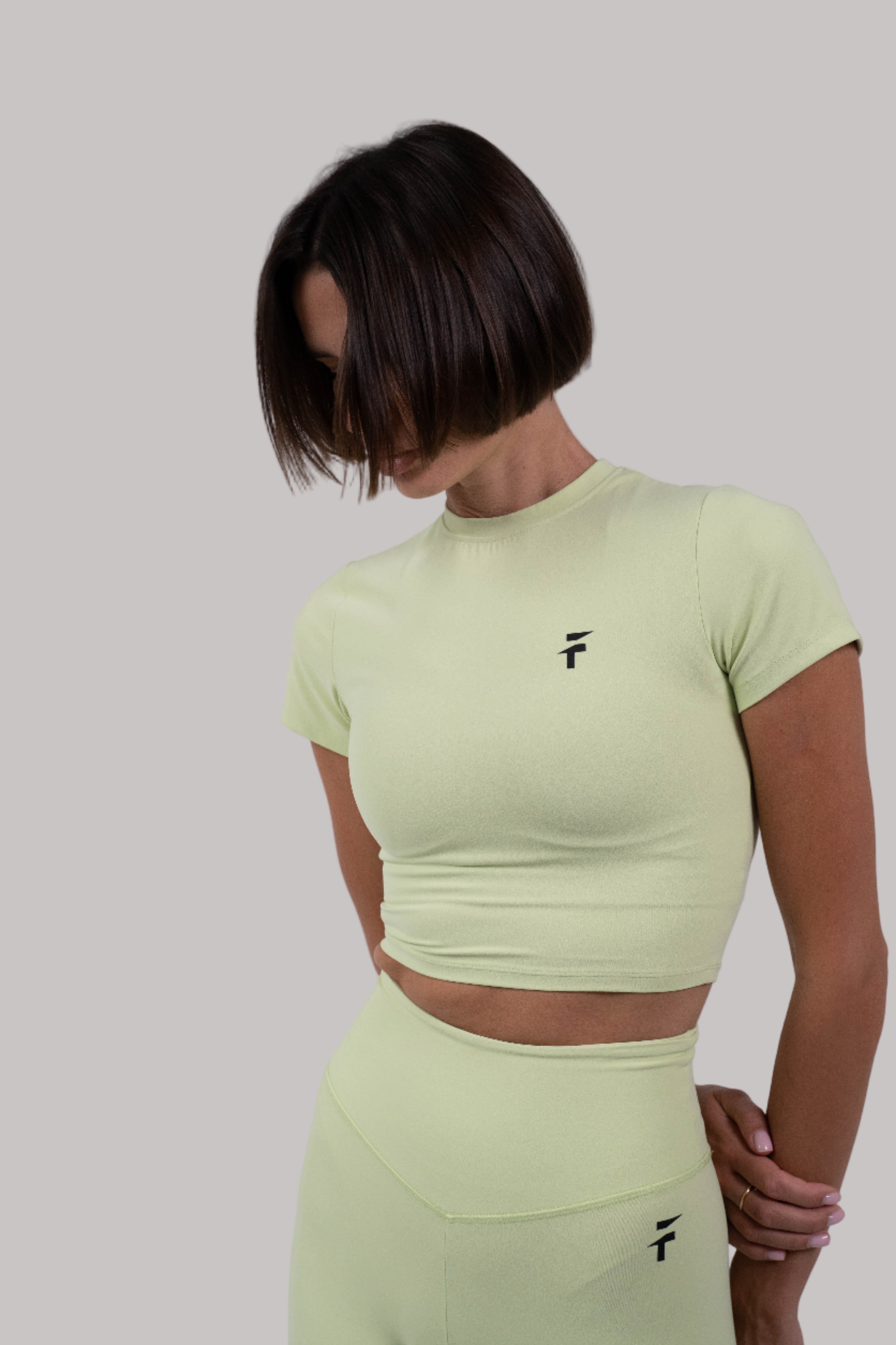 ULTRA SOFT ESSENTIAL CROP TOP - Lime Twist - FIT TRIBE
