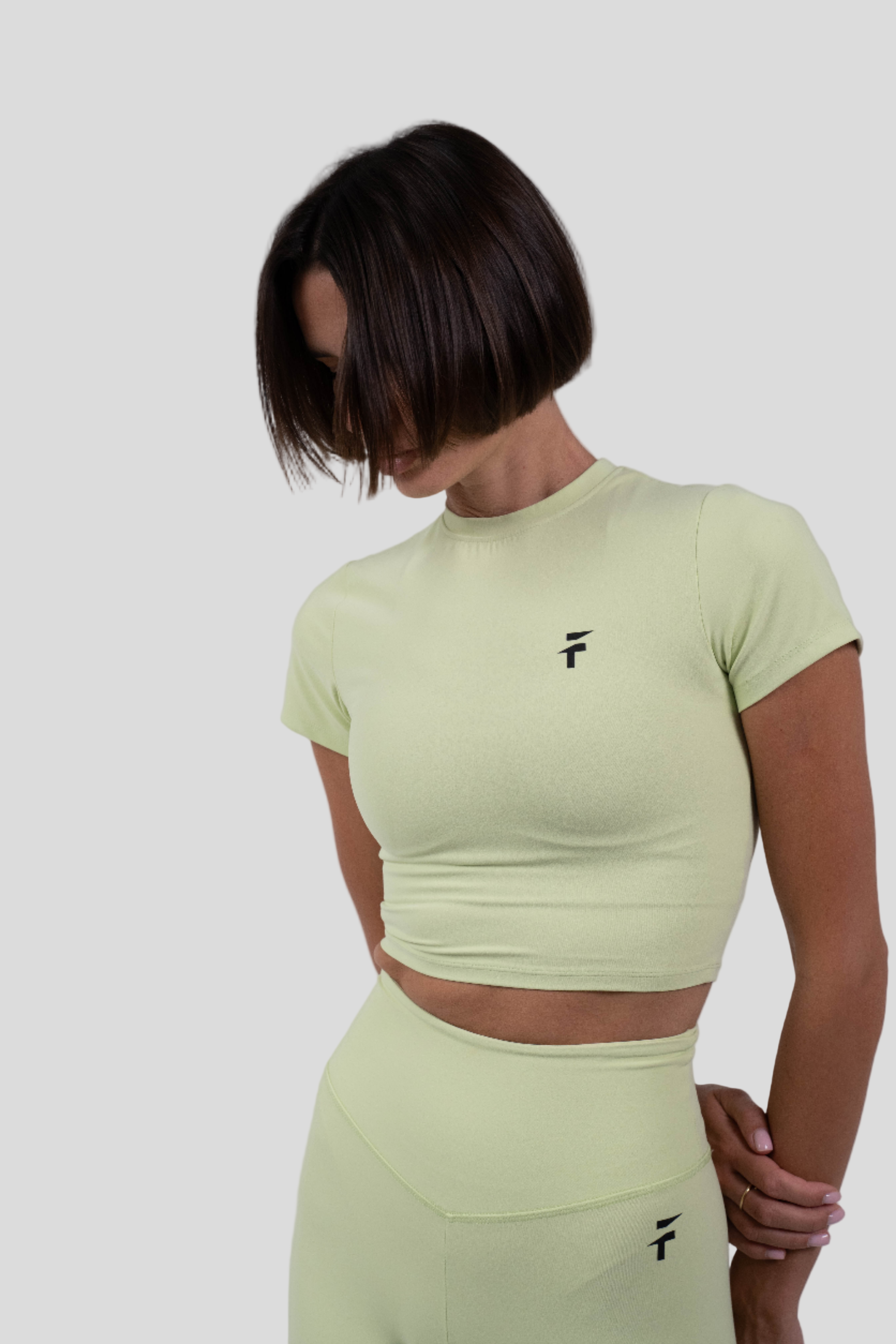 ULTRA SOFT ESSENTIAL CROP TOP - Lime Twist - FIT TRIBE