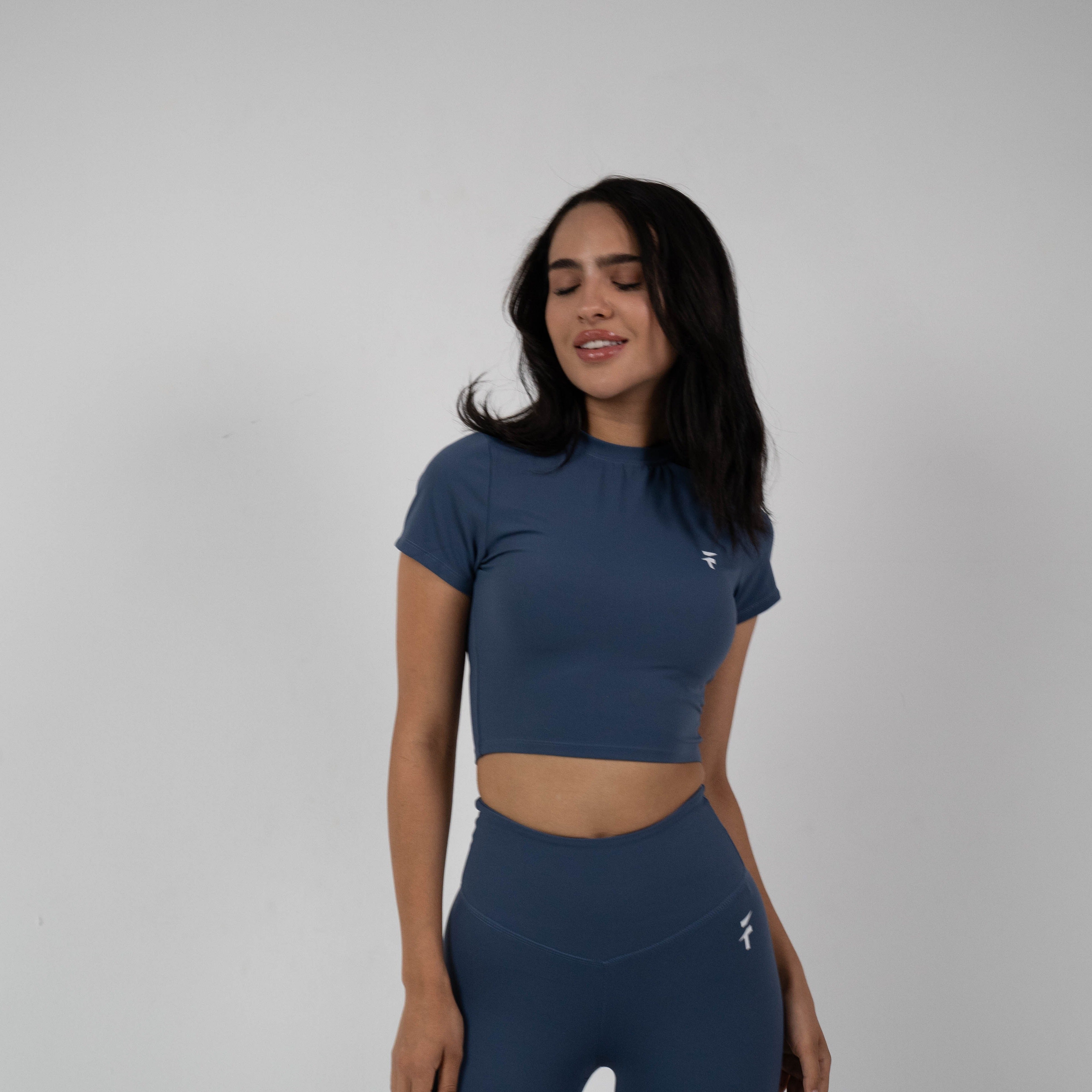 ULTRA SOFT ESSENTIAL CROP TOP - Warm Indigo - FIT TRIBE