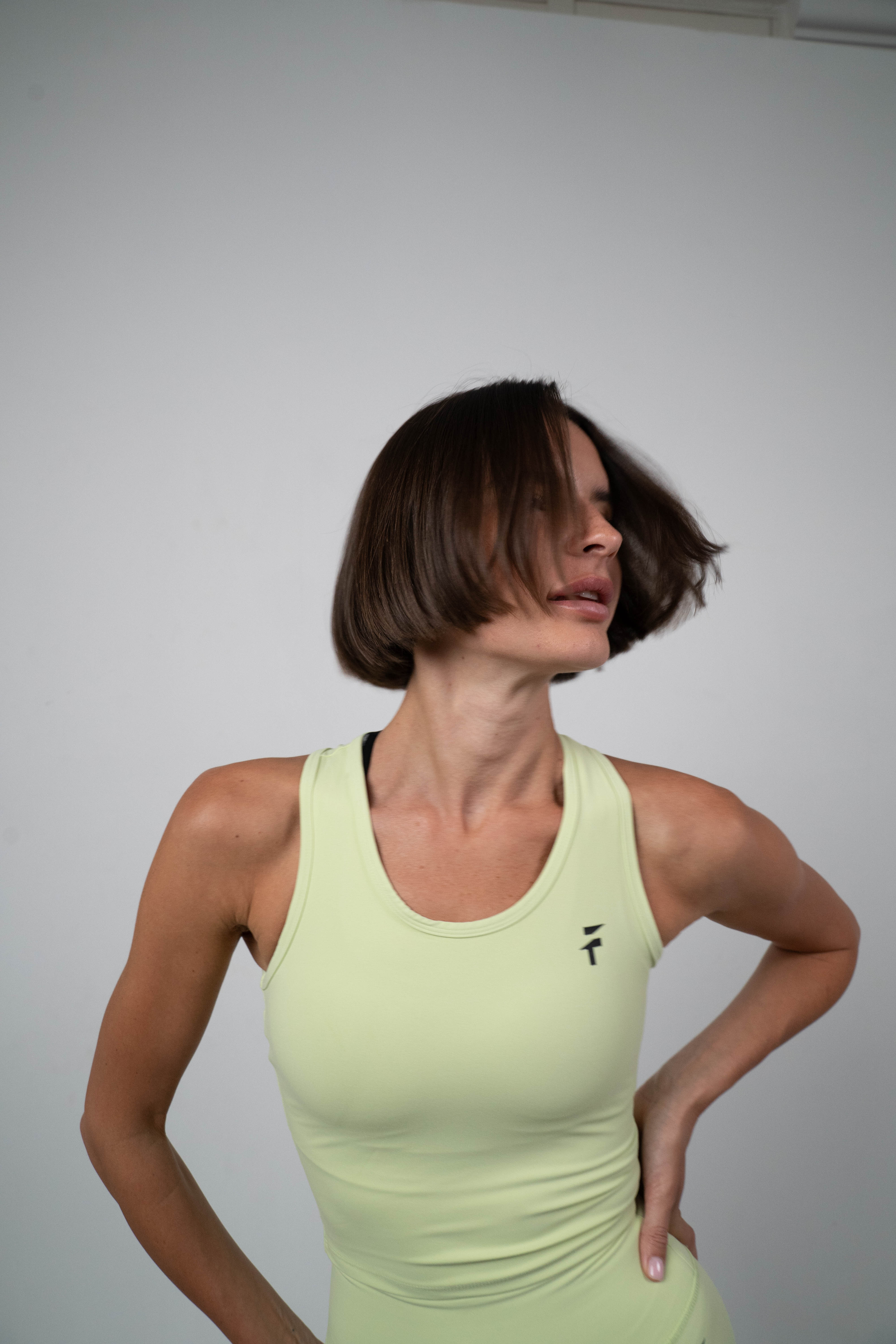 ULTRA SOFT ESSENTIAL SLEEVELESS CROP TOP - Lime Twist - FIT TRIBE