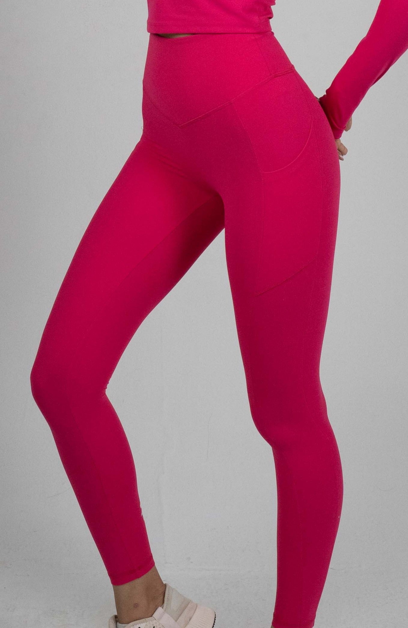 ULTRA SOFT ESSENTIAL POCKETED LEGGINGS - Hot Pink - FIT TRIBE