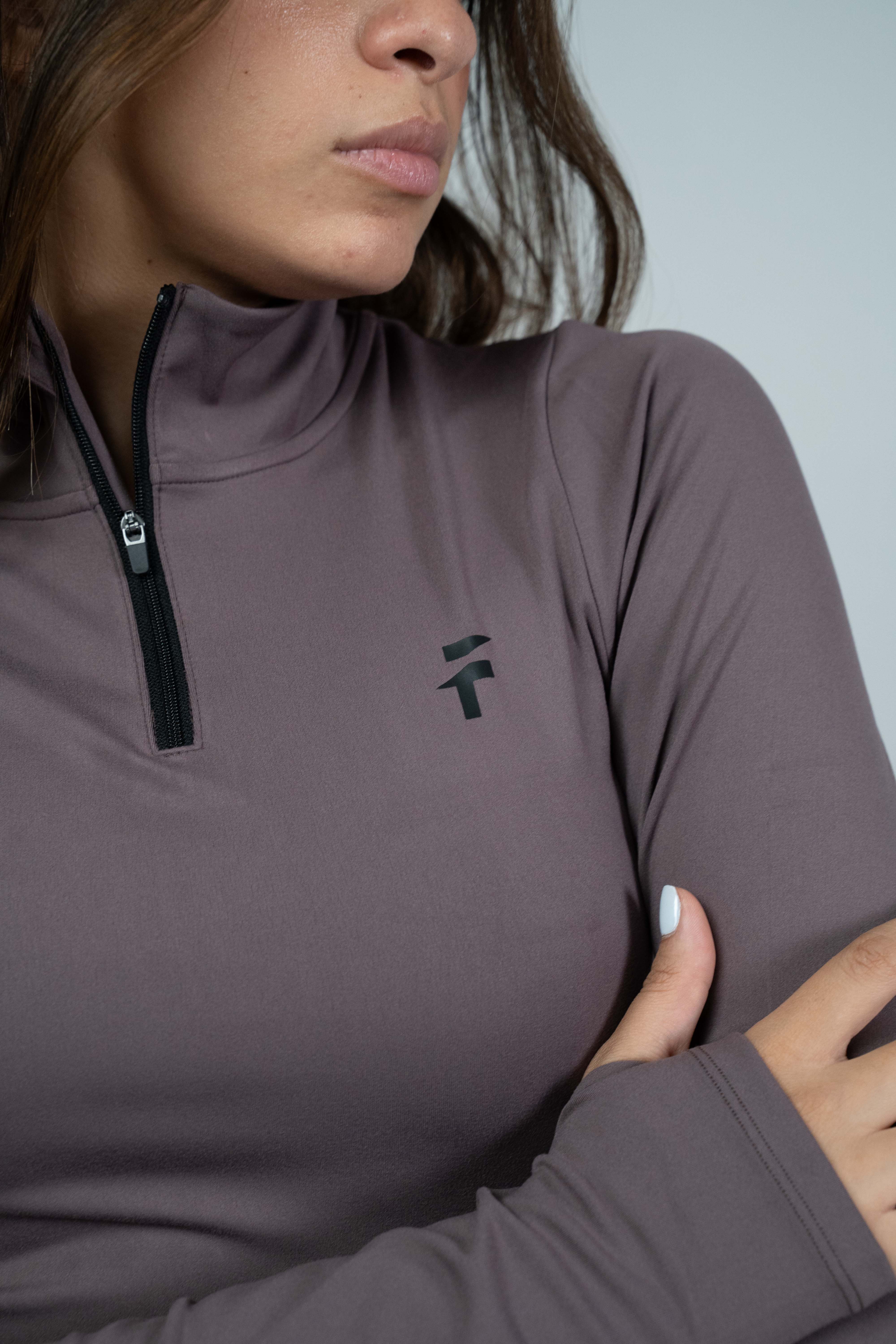 ULTRA SOFT ESSENTIAL ZIP-UP BODY FIT TOP - Purple Haze - FIT TRIBE