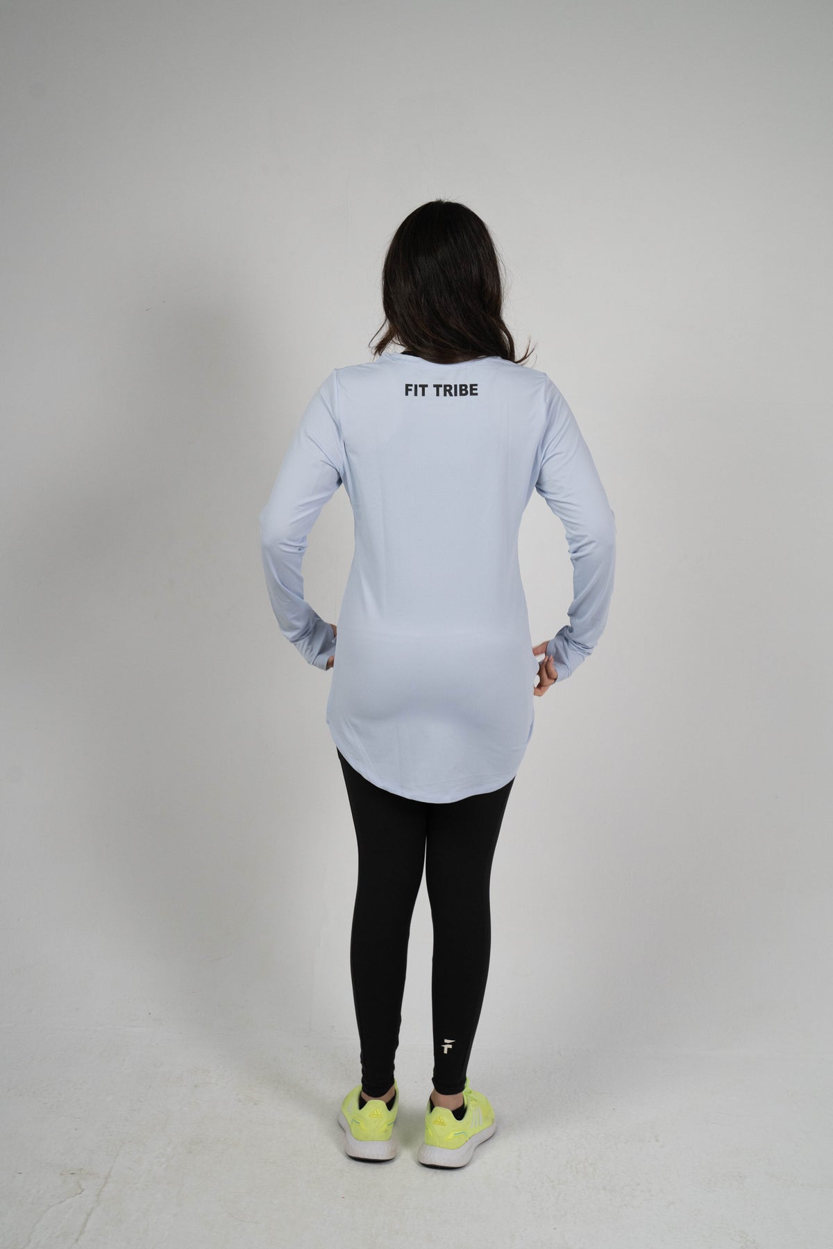 PERFORMANCE EXTENDED LONG SLEEVE TOP - Ice Blue - FIT TRIBE