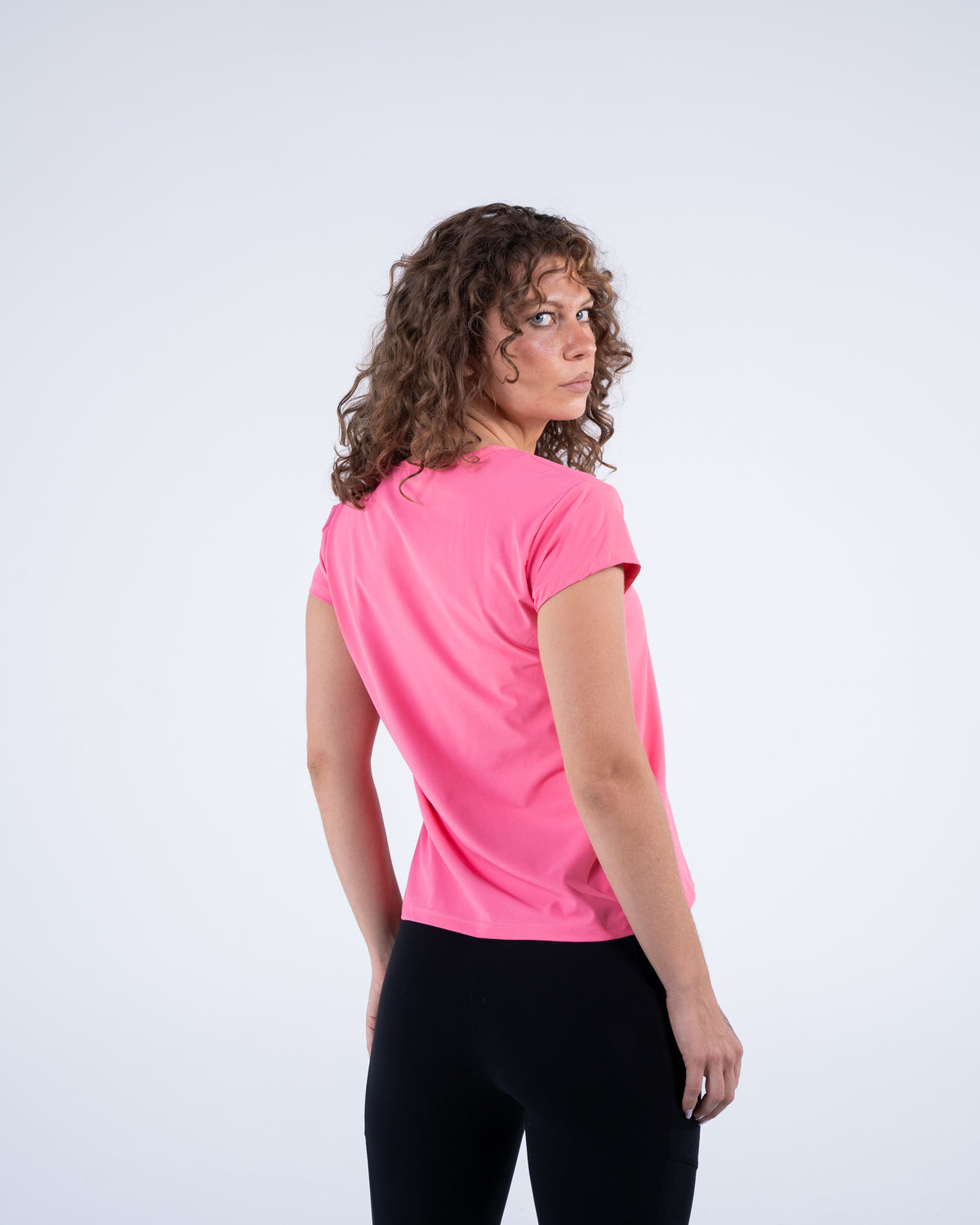 Signature Weave Quarter Sleeve Tee - Watermelon Pink - FIT TRIBE