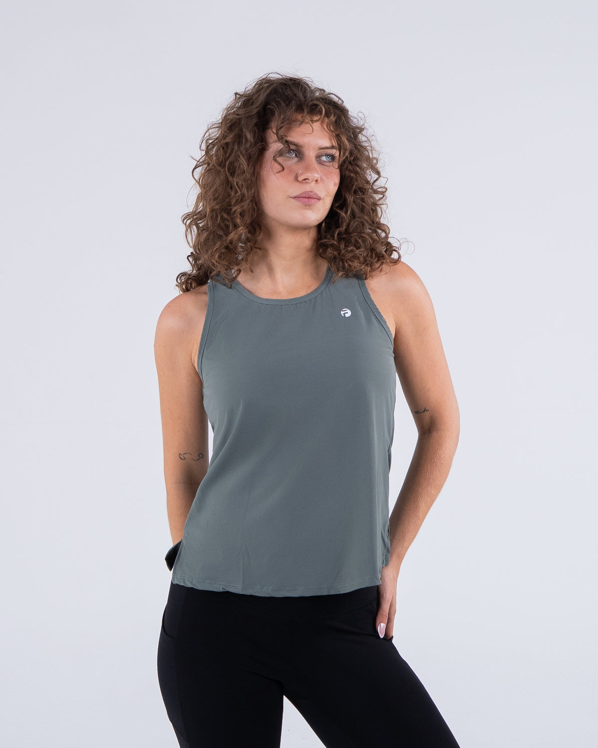 Signature Weave Tank - Deep Olive - FIT TRIBE