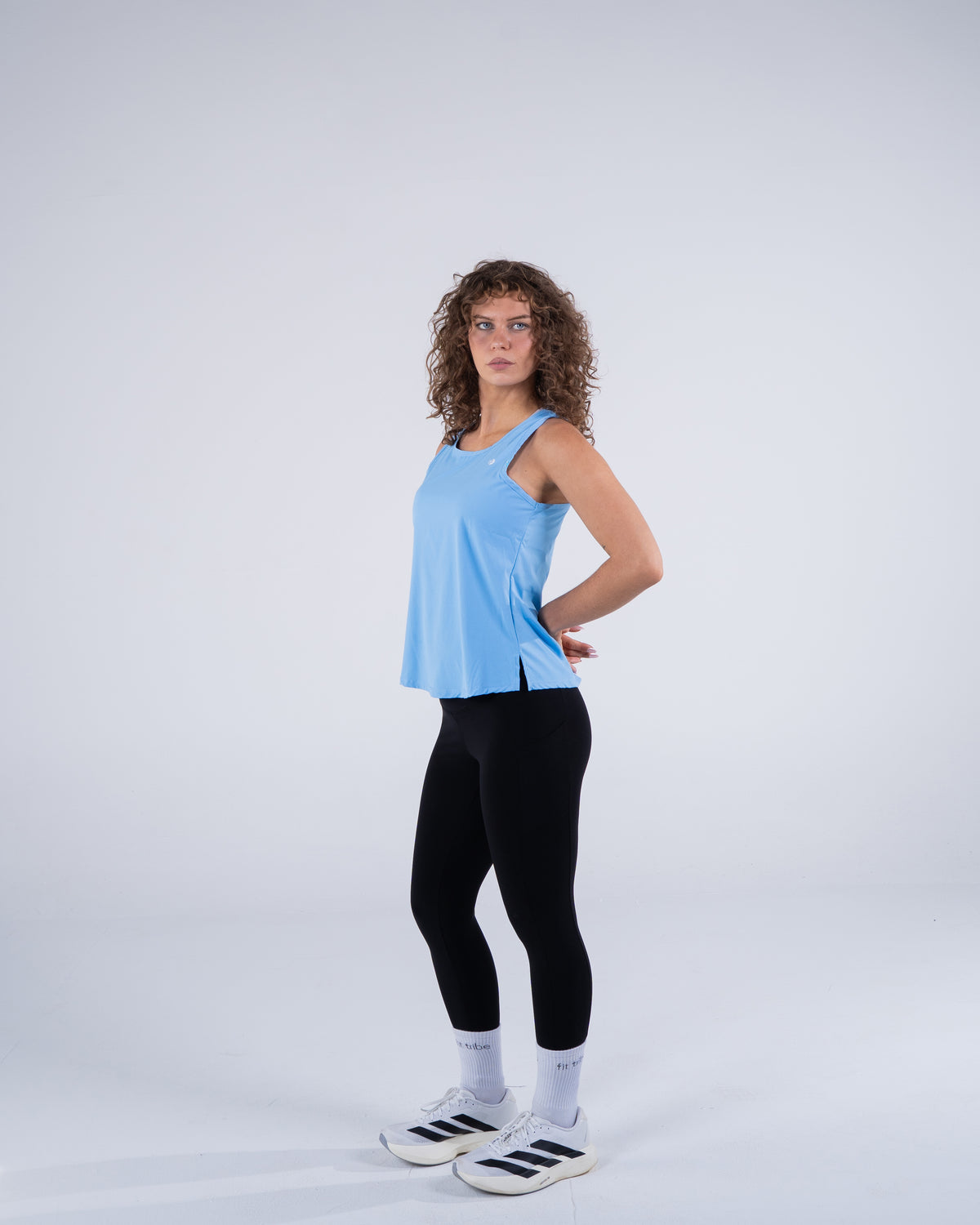 Signature Weave Tank - Baby Blue - FIT TRIBE