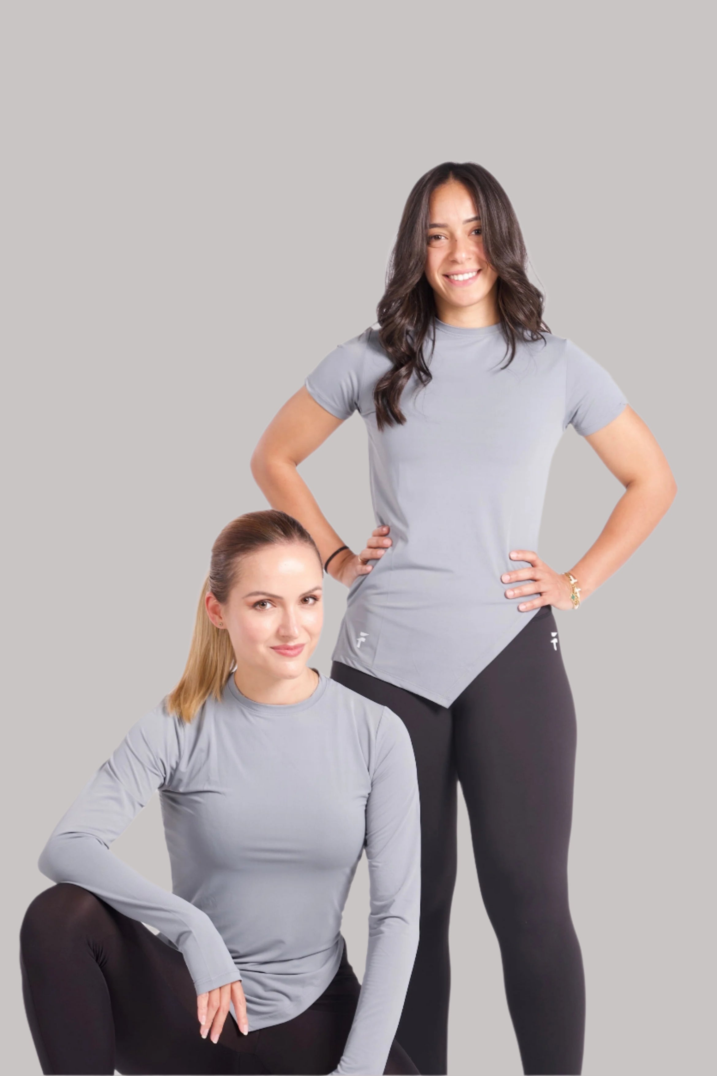 ESSENTIAL SHORT SLEEVE TOP - Grey - FIT TRIBE