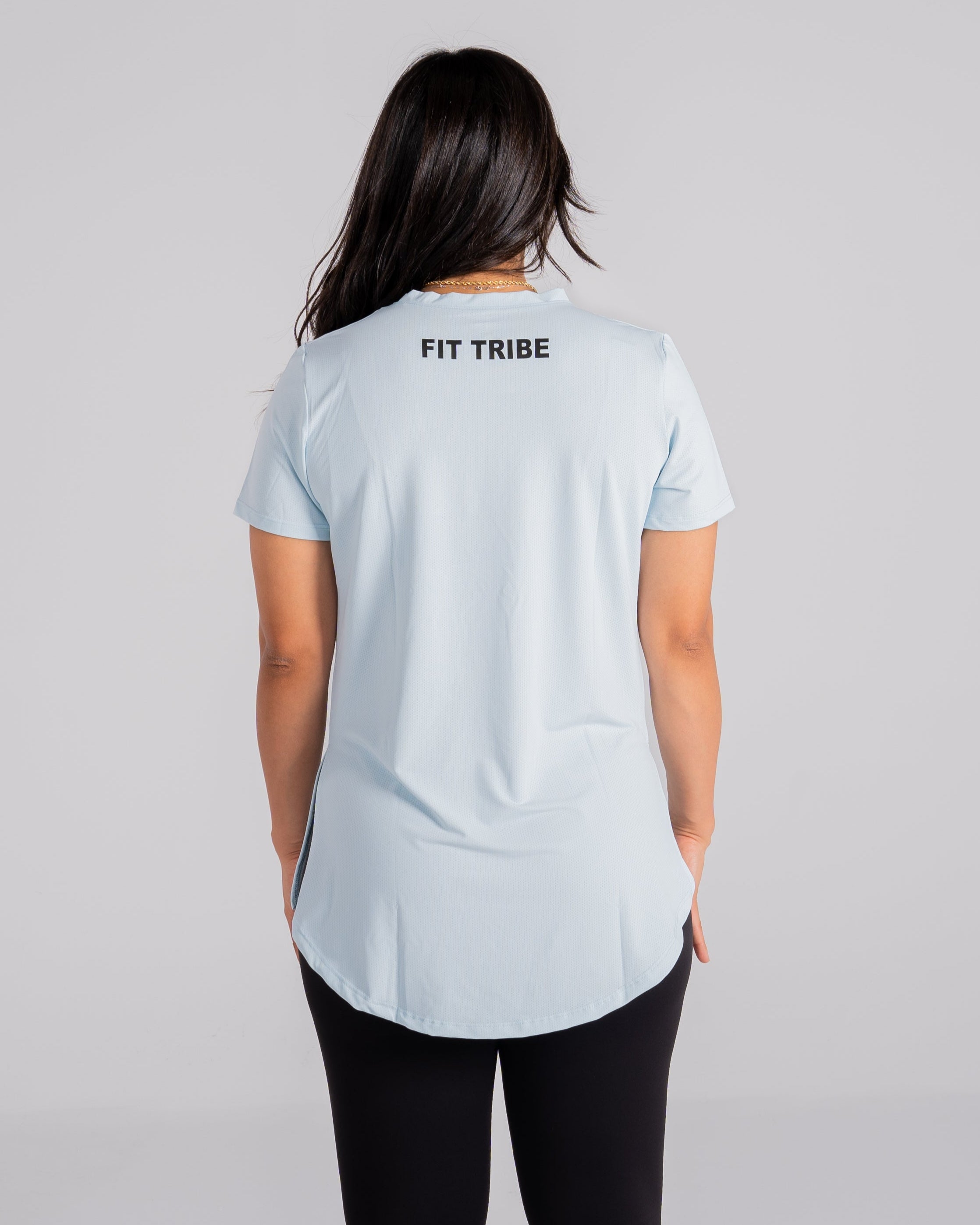 ESSENTIAL EXTENDED SHORT SLEEVE TOP - Frost Blue