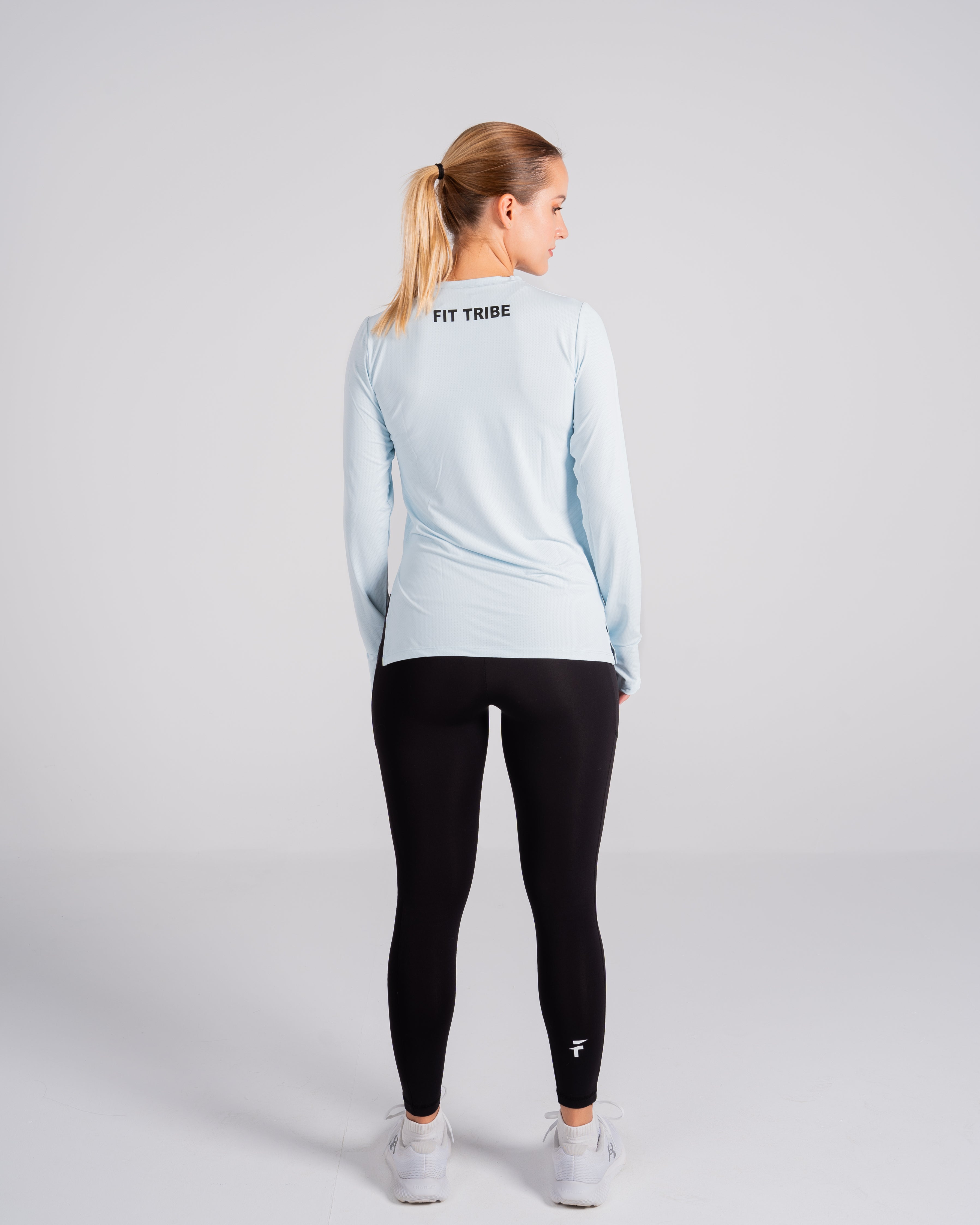 ESSENTIAL LONG SLEEVE TOP - Frost Blue - FIT TRIBE