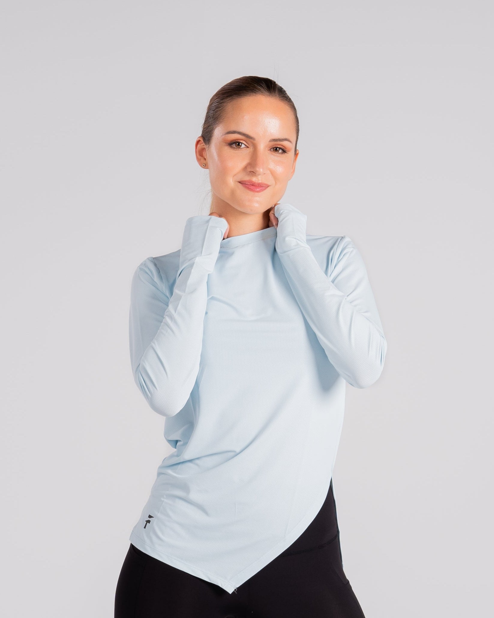 ESSENTIAL LONG SLEEVE TOP - Frost Blue - FIT TRIBE