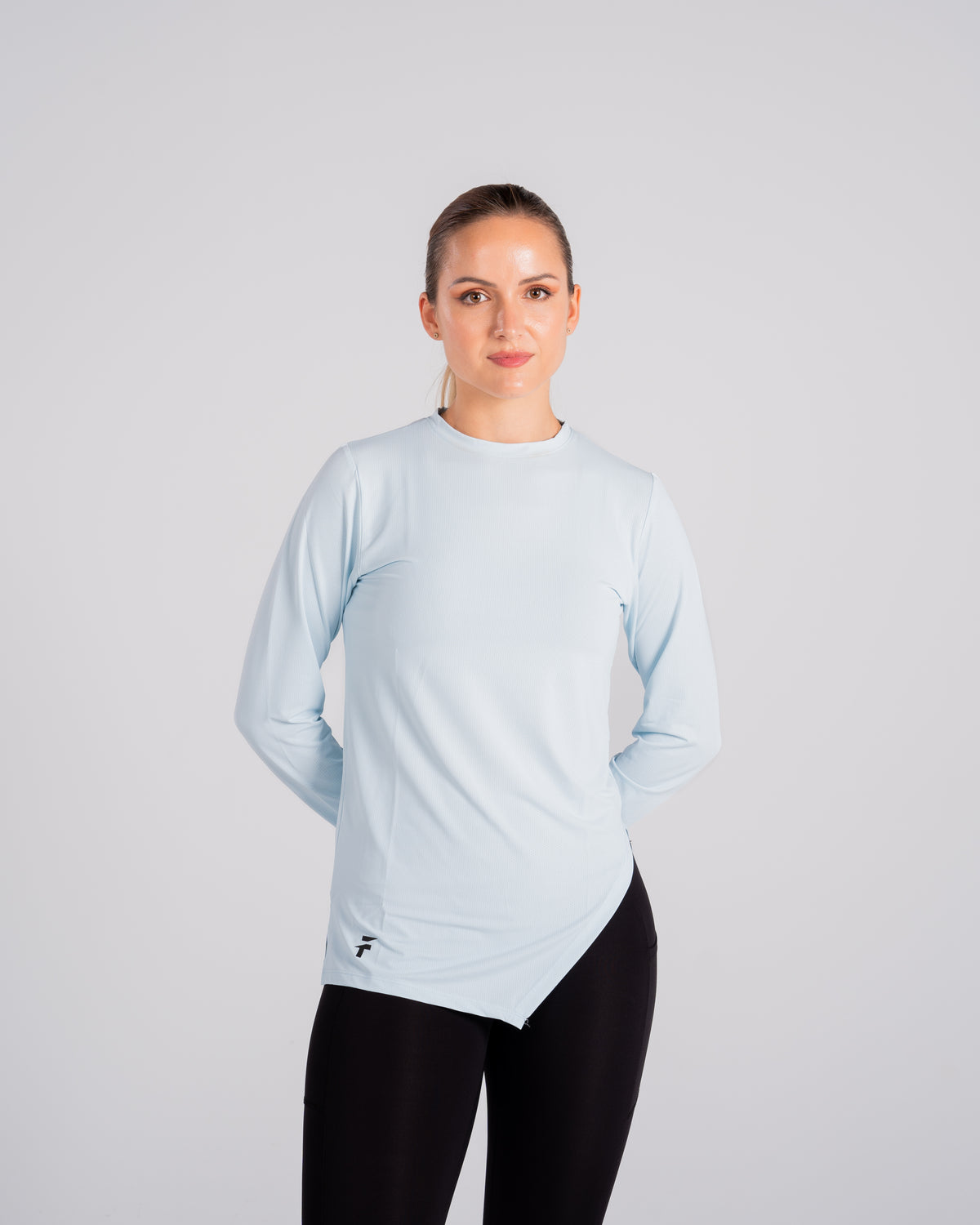 ESSENTIAL LONG SLEEVE TOP - Frost Blue - FIT TRIBE