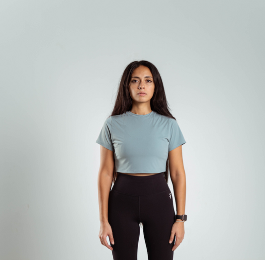 ULTRA COMFORT ESSENTIAL CROP TOP - Sage Green - FIT TRIBE