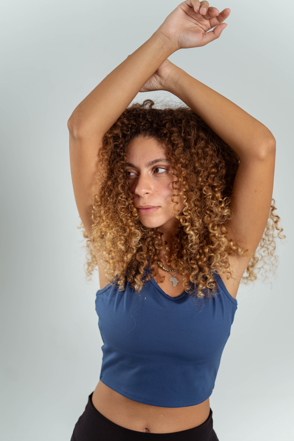 ULTRA SOFT ESSENTIAL SLEEVELESS CROP TOP - Crystal Blue - FIT TRIBE