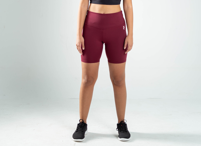 ULTRA SOFT ESSENTIAL BIKER SHORTS - Merlot Red - FIT TRIBE