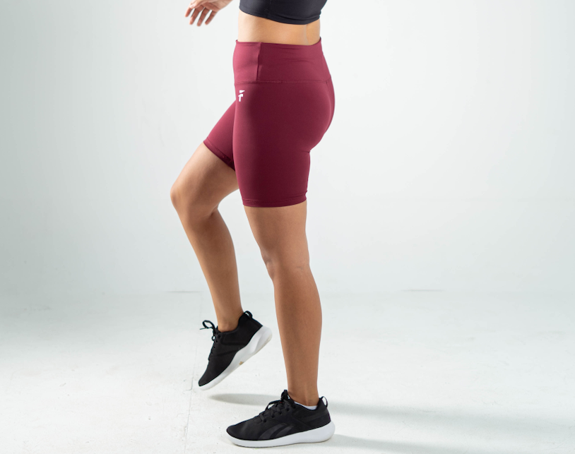 ULTRA SOFT ESSENTIAL BIKER SHORTS - Merlot Red - FIT TRIBE