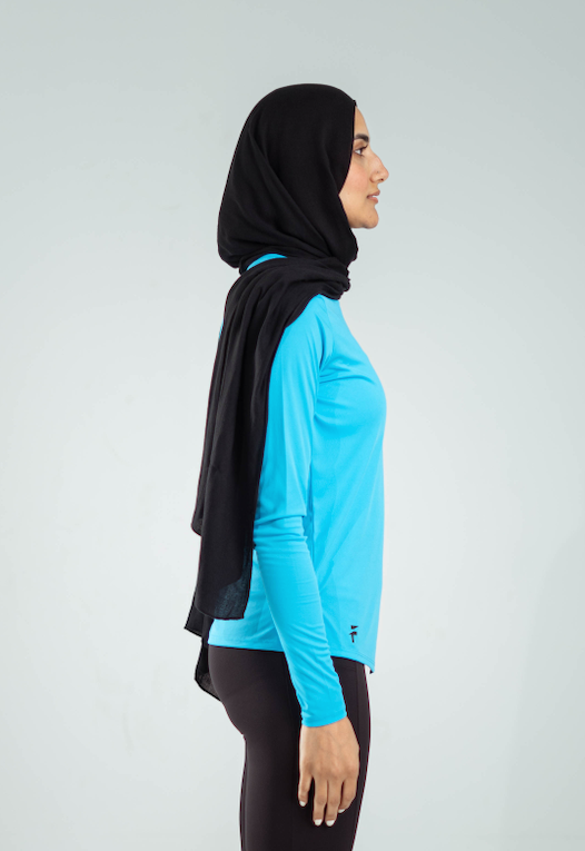 ESSENTIAL LONG SLEEVE TOP - Ocean Blue - FIT TRIBE