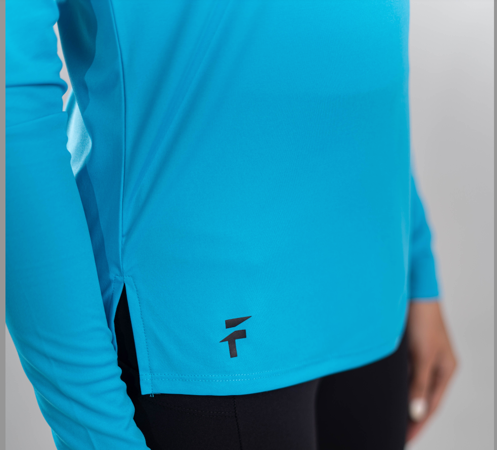 ESSENTIAL LONG SLEEVE TOP - Ocean Blue - FIT TRIBE