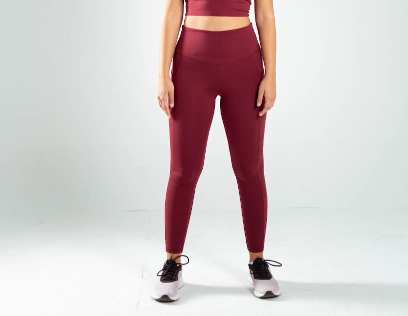 ULTRA SOFT ESSENTIAL POCKETED LEGGINGS - Merlot - FIT TRIBE