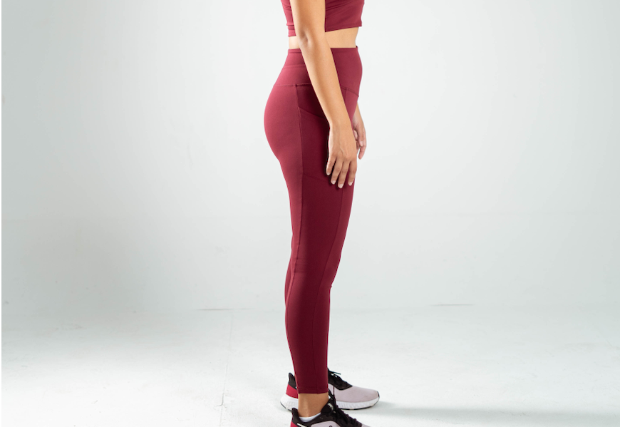 ULTRA SOFT ESSENTIAL POCKETED LEGGINGS - Merlot - FIT TRIBE