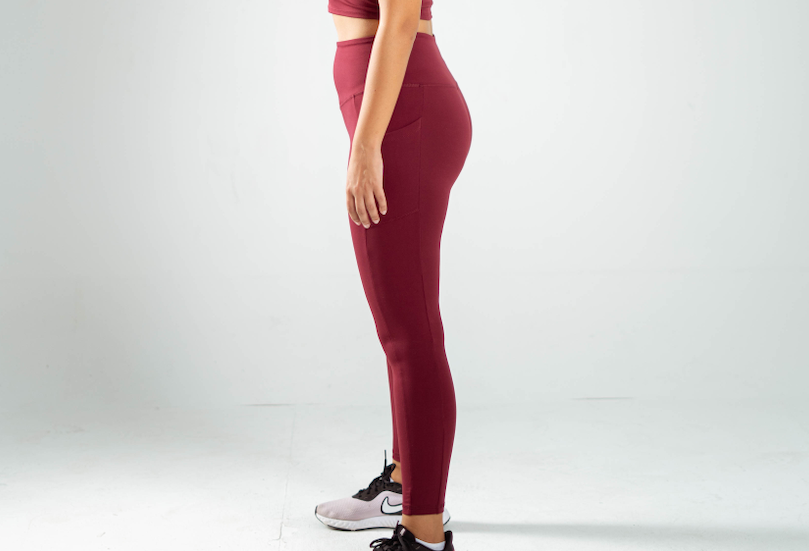 ULTRA SOFT ESSENTIAL POCKETED LEGGINGS - Merlot - FIT TRIBE