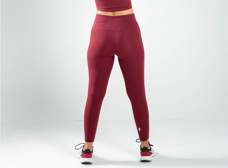 ULTRA SOFT ESSENTIAL POCKETED LEGGINGS - Merlot - FIT TRIBE