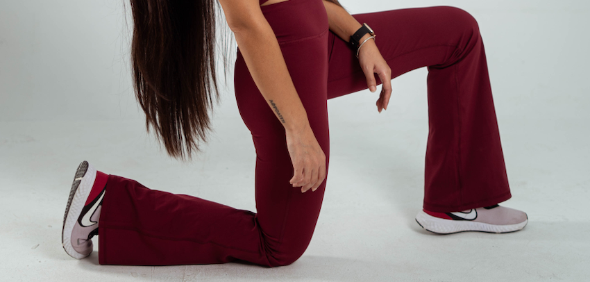 ULTRA SOFT PREMIUM FLARED PANTS - Merlot Red - FIT TRIBE