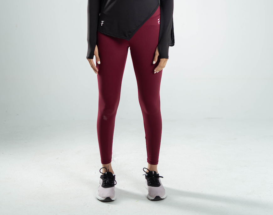 ULTRA SOFT ESSENTIAL LEGGINGS - Merlot Red - FIT TRIBE