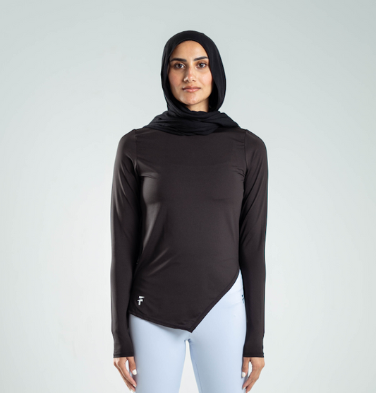 PERFORMANCE LONG SLEEVE TOP - Black - FIT TRIBE