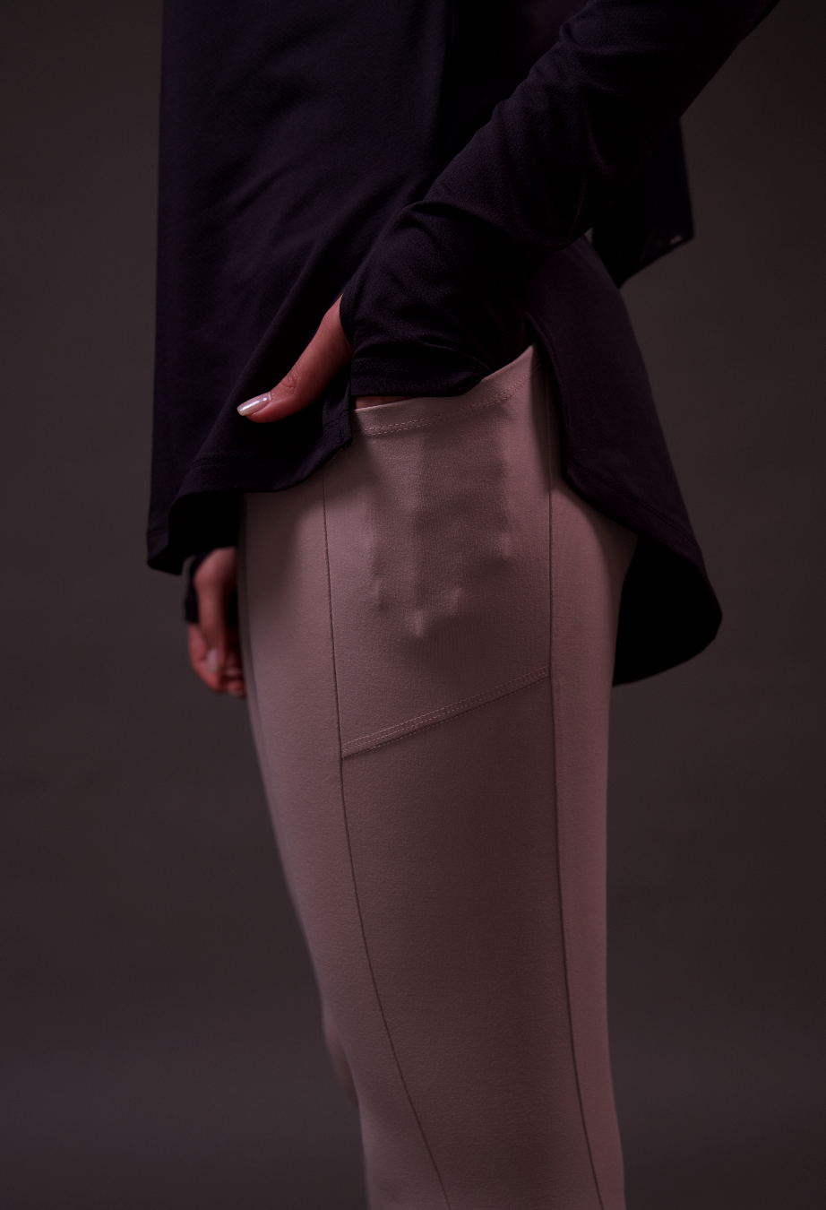 ULTRA SOFT ESSENTIAL POCKETED LEGGINGS - Ivory Beige - FIT TRIBE