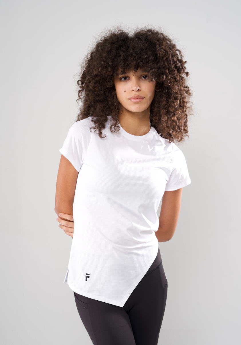 ESSENTIAL SHORT SLEEVE TOP - White - FIT TRIBE