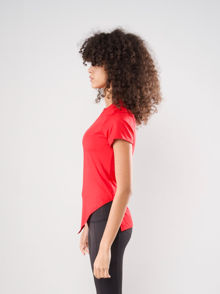 ESSENTIAL SHORT SLEEVE TOP - Crimson Red - FIT TRIBE