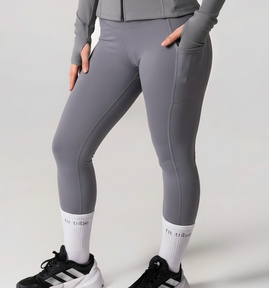 ULTRA SOFT ESSENTIAL POCKETED LEGGINGS - Stone Grey