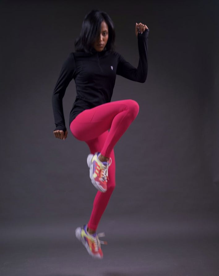 ULTRA SOFT ESSENTIAL POCKETED LEGGINGS - Hot Pink - FIT TRIBE