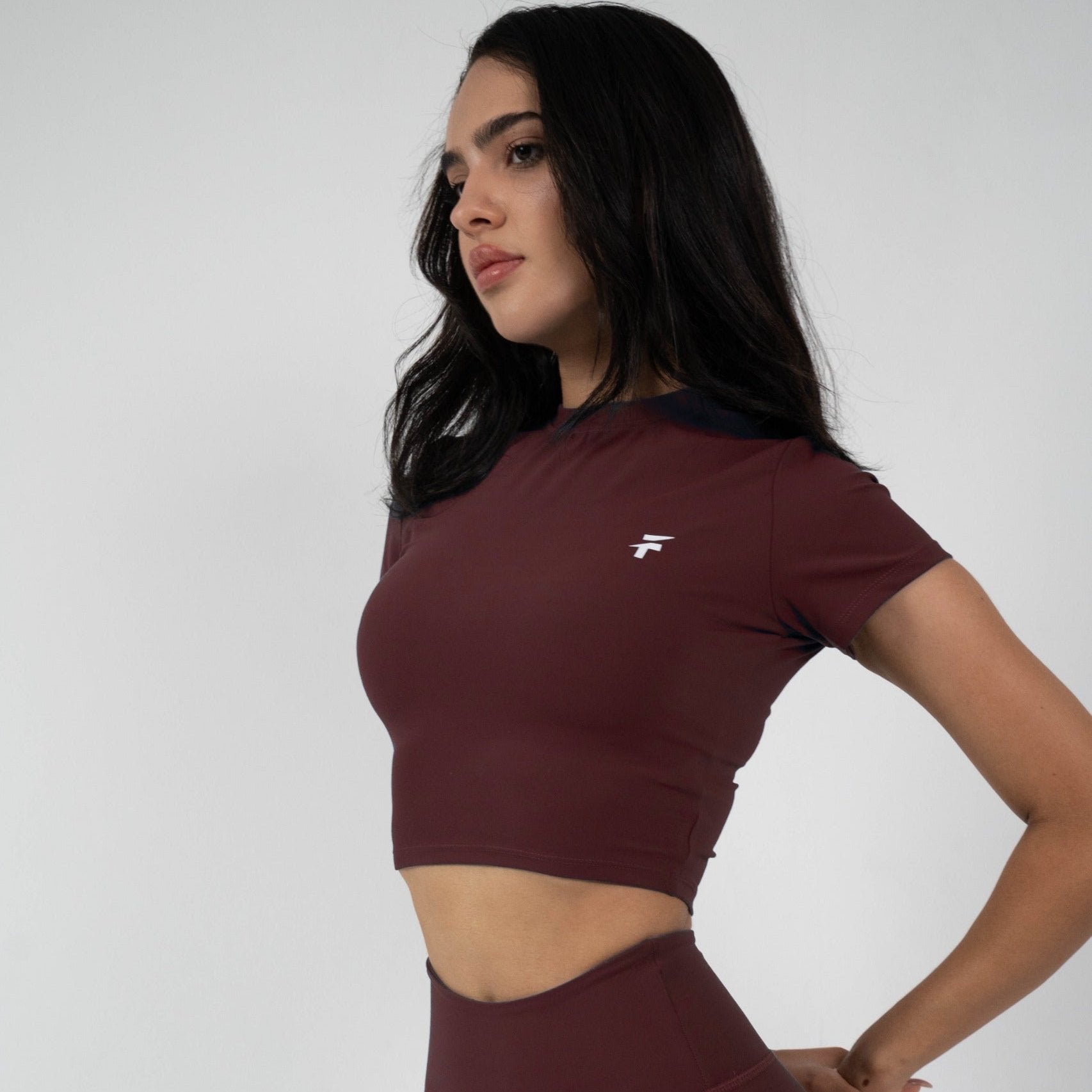ULTRA SOFT ESSENTIAL CROP TOP - Deep Burgundy - FIT TRIBE