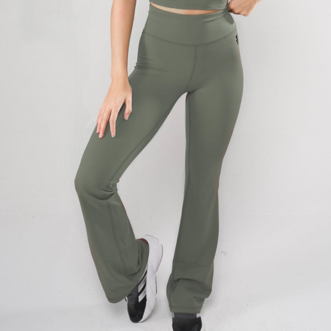 ULTRA SOFT PREMIUM FLARED PANTS - Army Green - FIT TRIBE