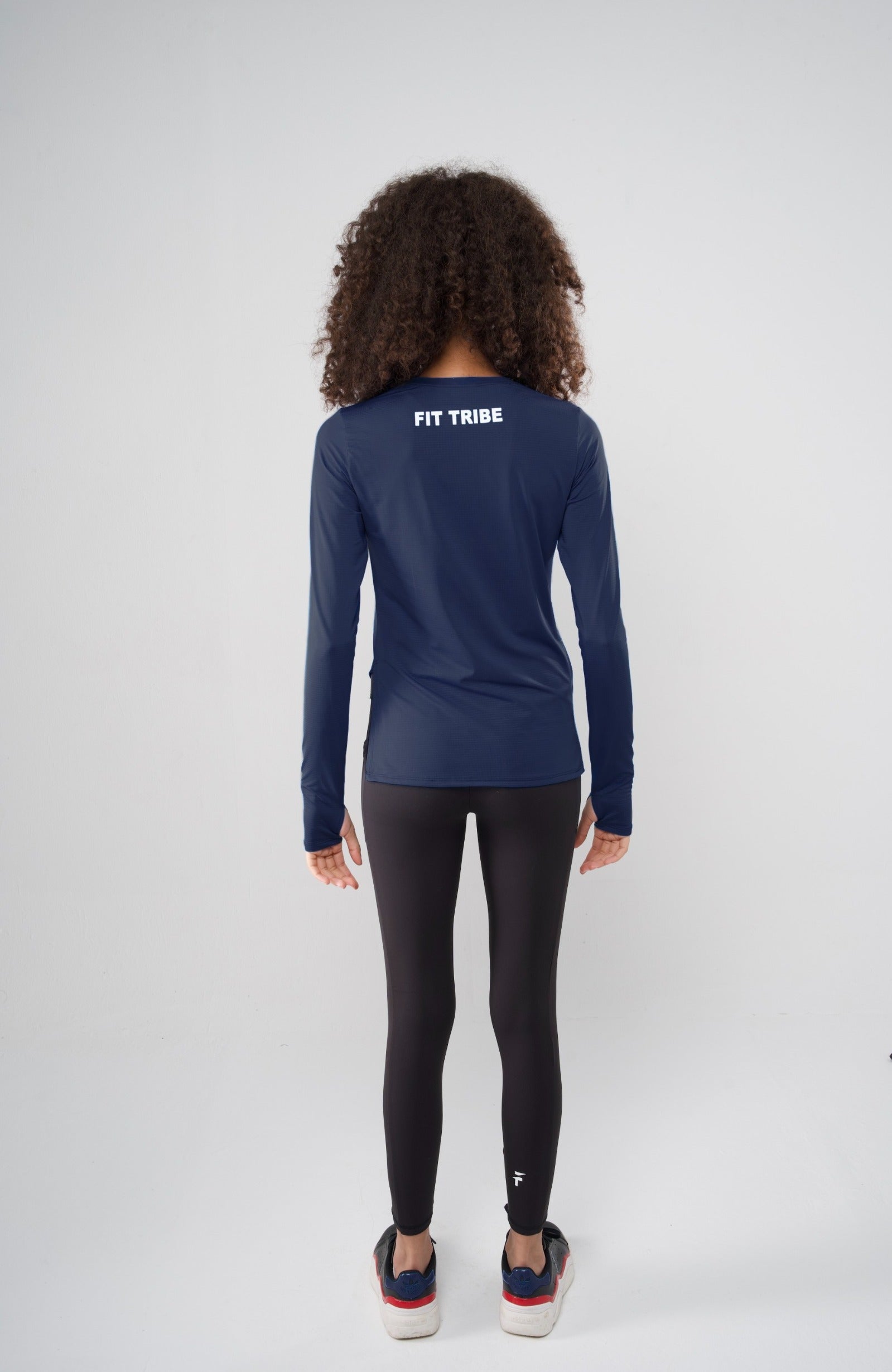 PERFORMANCE LONG SLEEVE TOP - Navy Blue - FIT TRIBE