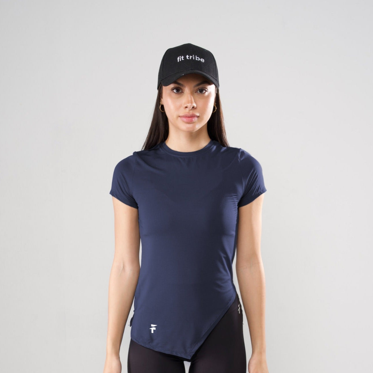 PERFORMANCE SHORT SLEEVE TOP - Navy Blue - FIT TRIBE