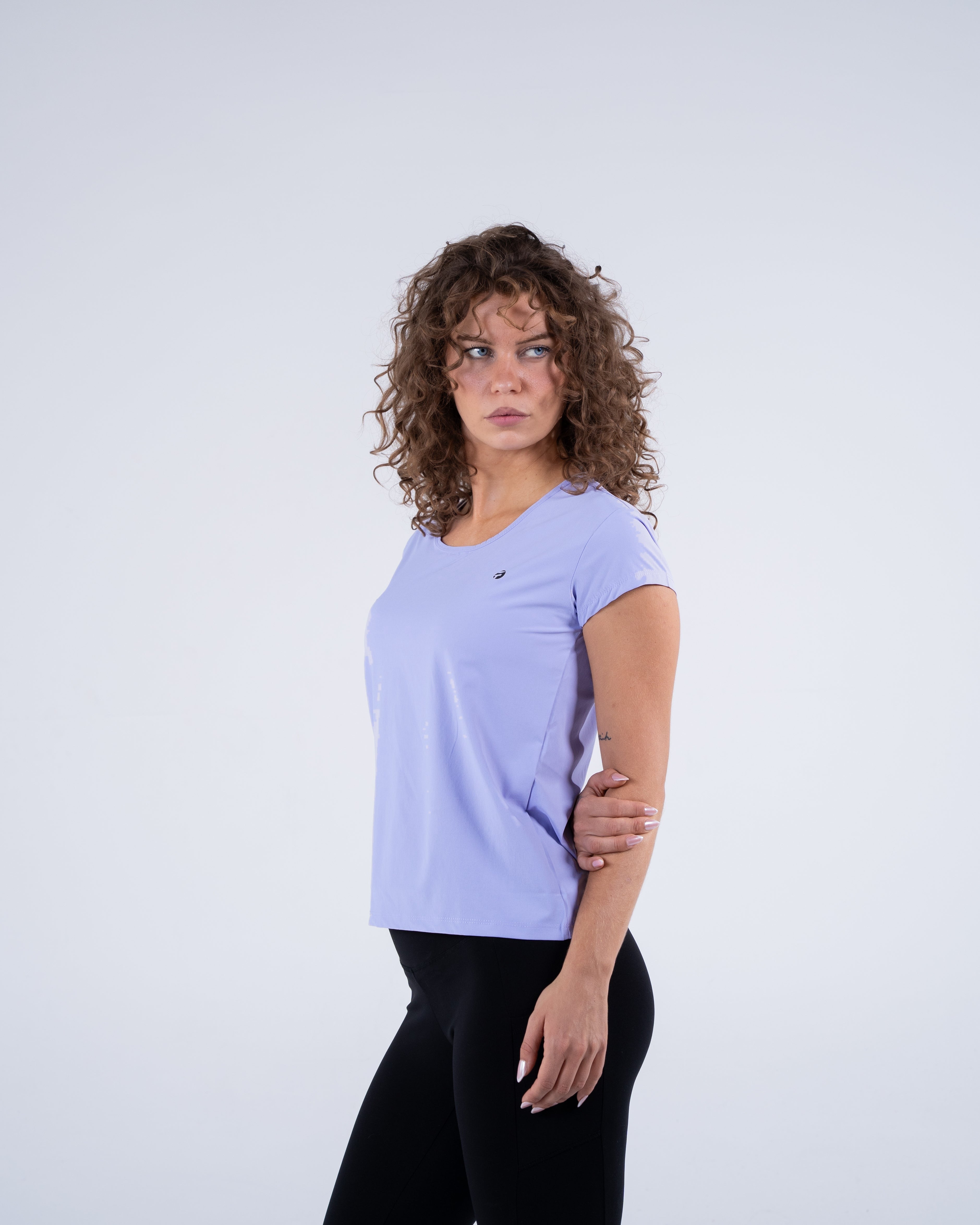 Signature Weave Quarter Sleeve Tee - Lavender
