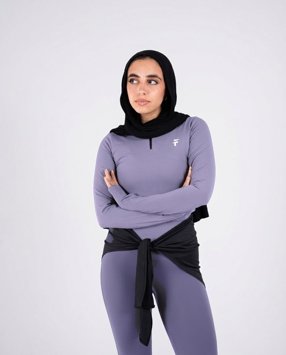 Ultra Soft Apex Zip-Up Body Fit Top - Graphite