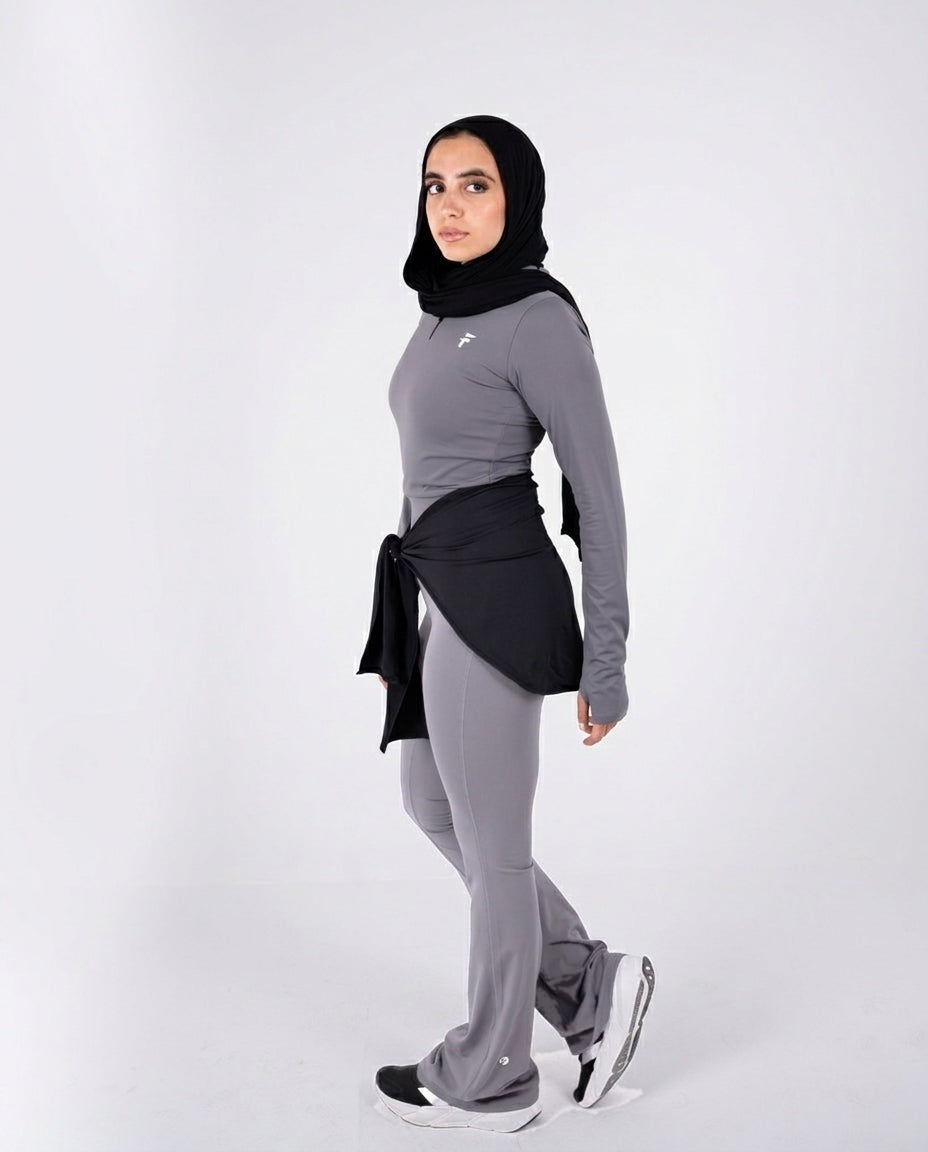 Ultra Soft Apex Zip-Up Body Fit Top - Graphite
