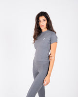 Ultra Soft Apex Longline Top - Dark Heather Grey - FIT TRIBE