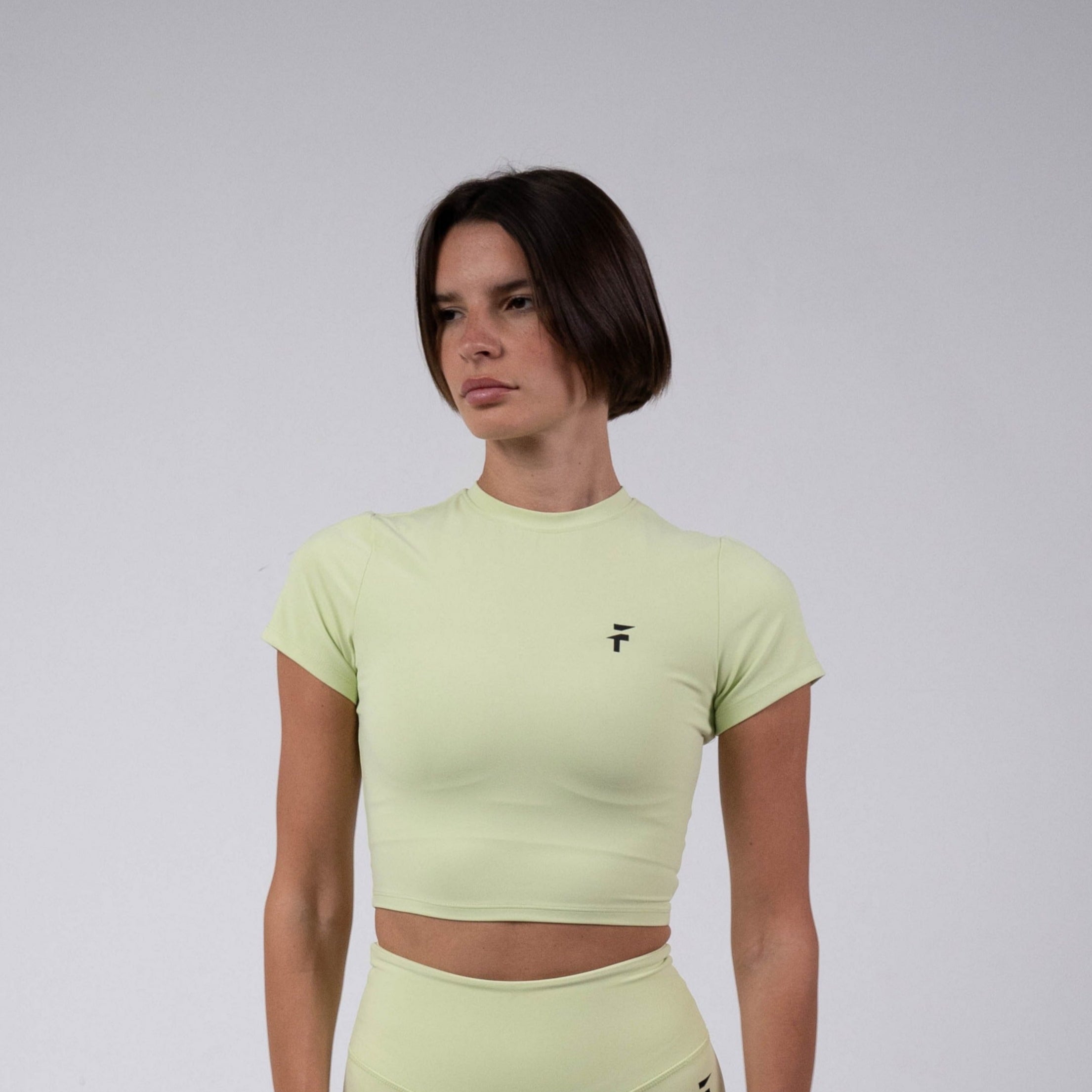 ULTRA SOFT ESSENTIAL CROP TOP - Lime Twist - FIT TRIBE