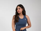 ULTRA SOFT ESSENTIAL SLEEVELESS CROP TOP - Warm Indigo - FIT TRIBE
