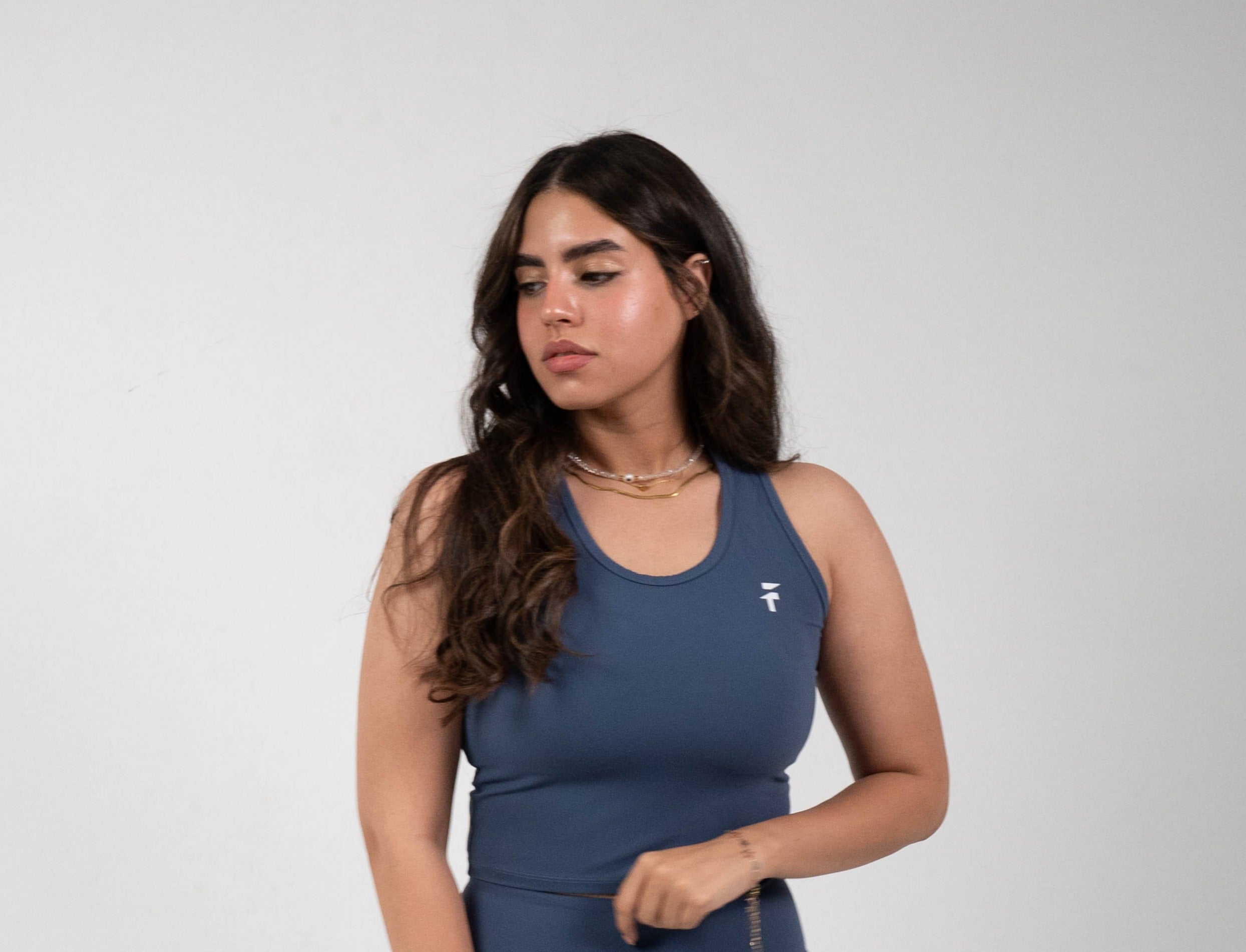 ULTRA SOFT ESSENTIAL SLEEVELESS CROP TOP - Warm Indigo