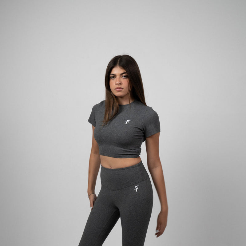 Ultra Soft Essential Crop Top - Light Charcoal