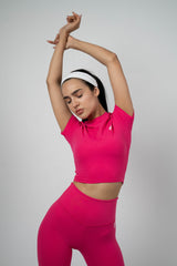 ULTRA SOFT ESSENTIAL CROP TOP - Hot Pink - FIT TRIBE