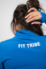 ULTRA SOFT ESSENTIAL ZIP-UP BODY FIT TOP - Primary Blue - FIT TRIBE