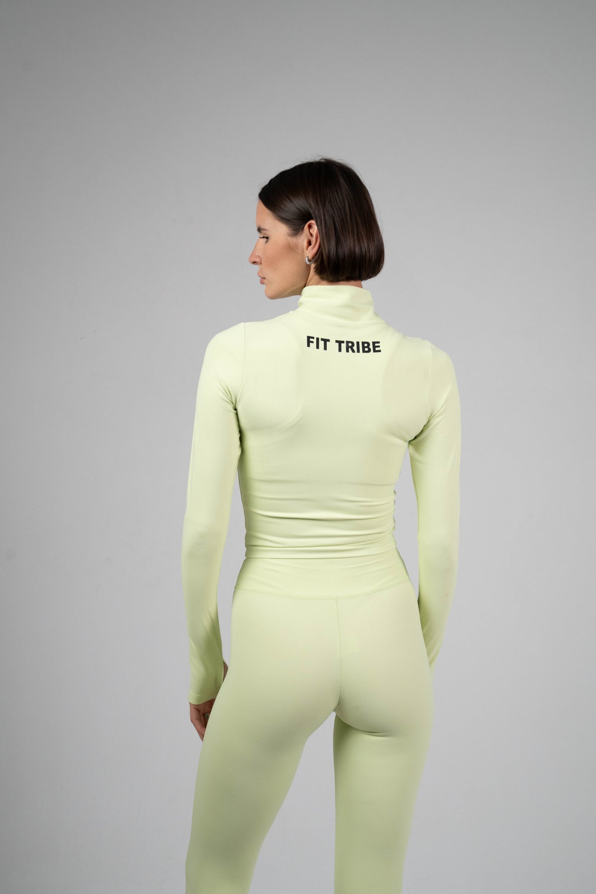 ULTRA SOFT ESSENTIAL ZIP-UP BODY FIT TOP - Lime Twist - FIT TRIBE