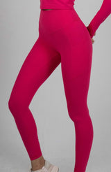 ULTRA SOFT ESSENTIAL POCKETED LEGGINGS - Hot Pink - FIT TRIBE